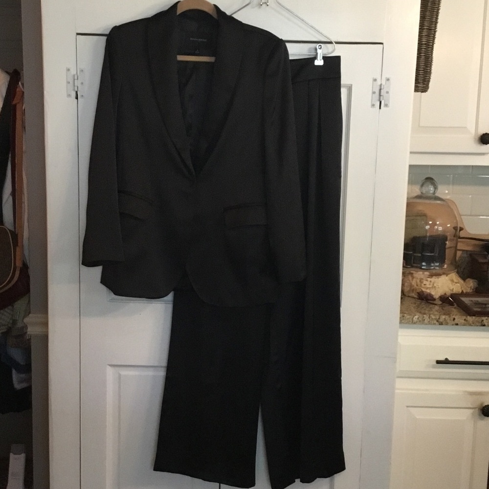 Banana Republic Classic Black Blazer and Wide Leg Pants